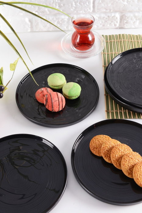 Hermia Milano 6PTAD Juego de Platos de Postre Antracita 20 cm de Vidrio Hermia Milano 6PTAD Juego de Platos de Postre Antracita 20 cm de Vidrio